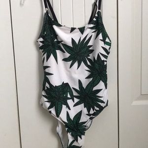 Green leaf swimsuit